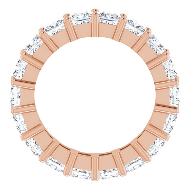 10K Gold Square Lab-Grown Diamond Shared-Prong Eternity Band – 3.5x3.5 mm Stones - Rose Gold - view 2