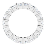 10K Gold Square Lab-Grown Diamond Shared-Prong Eternity Band – 3.5x3.5 mm Stones - White Gold - view 2