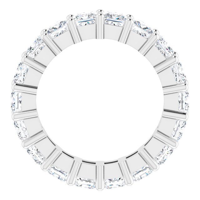 10K Gold Square Lab-Grown Diamond Shared-Prong Eternity Band – 3.5x3.5 mm Stones - White Gold - view 2