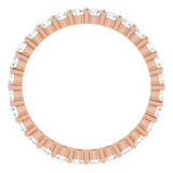 10K Gold Round Natural Diamond Shared-Prong Eternity Band – 2 mm Stones - Rose Gold - view 2