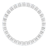 10K Gold Round Natural Diamond Shared-Prong Eternity Band – 2 mm Stones - White Gold - view 2