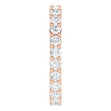 10K Gold Round Lab-Grown Diamond Shared-Prong Eternity Band – 2.25 mm Stones - Rose Gold - view 4