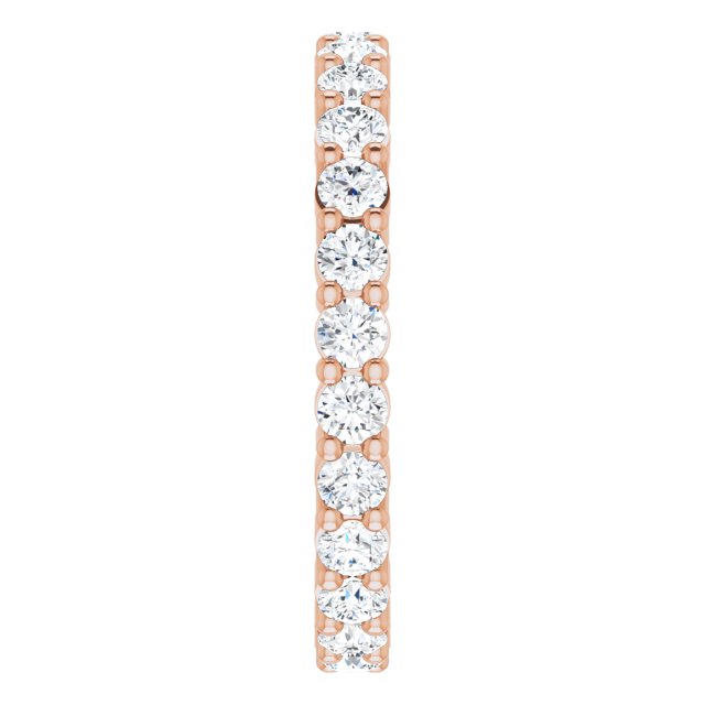 10K Gold Round Lab-Grown Diamond Shared-Prong Eternity Band – 2.25 mm Stones - Rose Gold - view 4