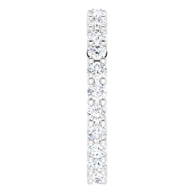 10K Gold Round Lab-Grown Diamond Shared-Prong Eternity Band – 2.25 mm Stones - White Gold - view 4