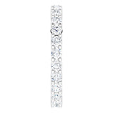 10K Gold Round Natural Diamond Shared-Prong Eternity Band – 2.25 mm Stones - White Gold - view 4