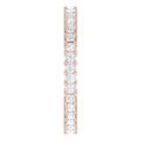 10K Gold Square Natural Diamond Shared-Prong Eternity Band – 1.5x1.5 mm Stones - Rose Gold - view 4
