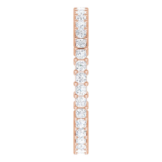 10K Gold Square Lab-Grown Diamond Shared-Prong Eternity Band – 1.5x1.5 mm Stones - Rose Gold - view 4