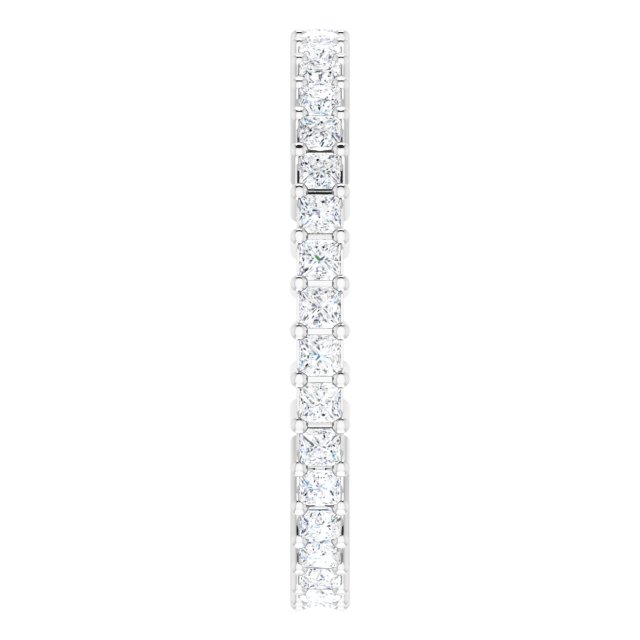 10K Gold Square Natural Diamond Shared-Prong Eternity Band – 1.5x1.5 mm Stones - White Gold - view 4