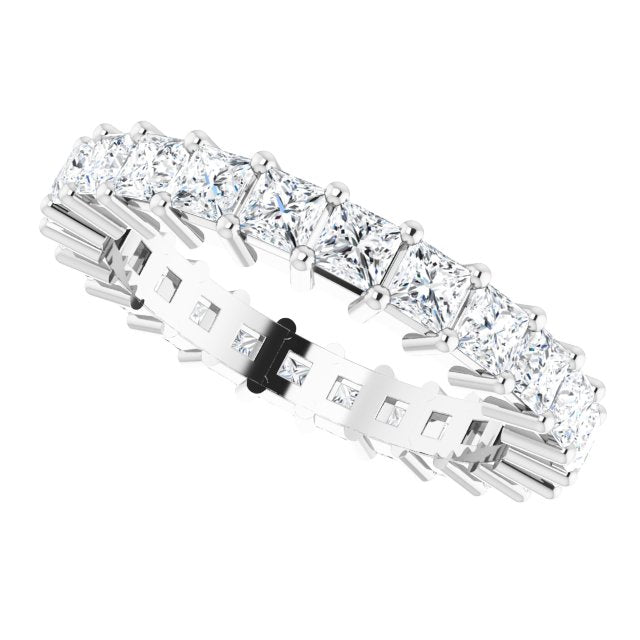 10K Gold Square Lab-Grown Diamond Shared-Prong Eternity Band – 2.5x2.5 mm Stones - White Gold - view 5