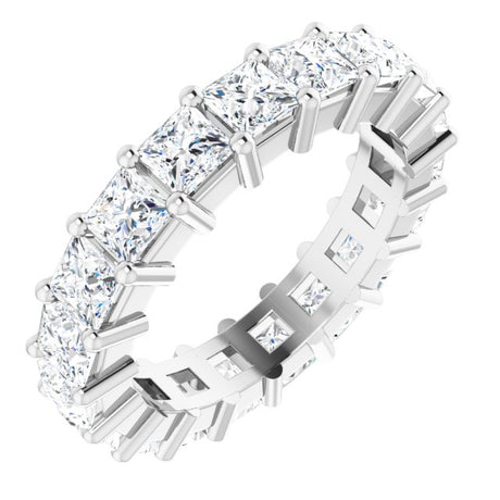 10K Gold Square Natural Diamond Shared-Prong Eternity Band – 3.25x3.25 mm Stones - White Gold