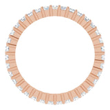 10K Gold Square Lab-Grown Diamond Shared-Prong Eternity Band – 1.5x1.5 mm Stones - Rose Gold - view 2