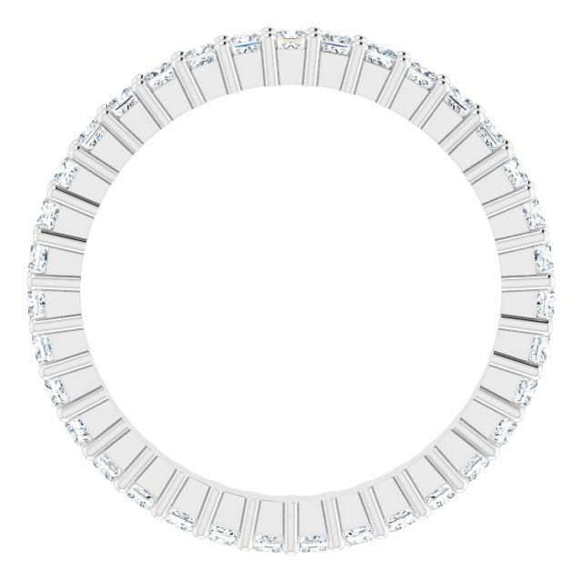 10K Gold Square Natural Diamond Shared-Prong Eternity Band – 1.5x1.5 mm Stones - White Gold - view 2