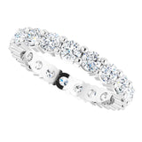 10K Gold Round Lab-Grown Diamond Shared-Prong Eternity Band – 3 mm Stones - White Gold - view 5