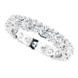10K Gold Round Natural Diamond Shared-Prong Eternity Band – 3.4 mm Stones - White Gold - view 5