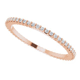 10K Gold Round Natural Diamond Shared-Prong Eternity Band – 1 mm Stones - Rose Gold - view 5