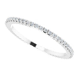 10K Gold Round Natural Diamond Shared-Prong Eternity Band – 1 mm Stones - White Gold - view 5