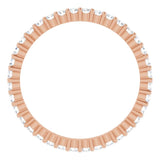 10K Gold Round Lab-Grown Diamond Shared-Prong Eternity Band – 1.5 mm Stones - Rose Gold - view 2