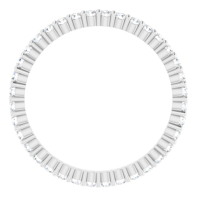 10K Gold Round Natural Diamond Shared-Prong Eternity Band – 1.5 mm Stones - White Gold - view 2