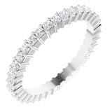 Platinum Square Natural Diamond Shared-Prong Eternity Band – 1.5x1.5 mm Stones