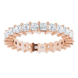 10K Gold Square Lab-Grown Diamond Shared-Prong Eternity Band – 2.25x2.25 mm Stones - Rose Gold - view 3