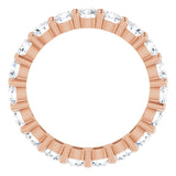 10K Gold Round Natural Diamond Shared-Prong Eternity Band – 3.2 mm Stones - Rose Gold - view 2