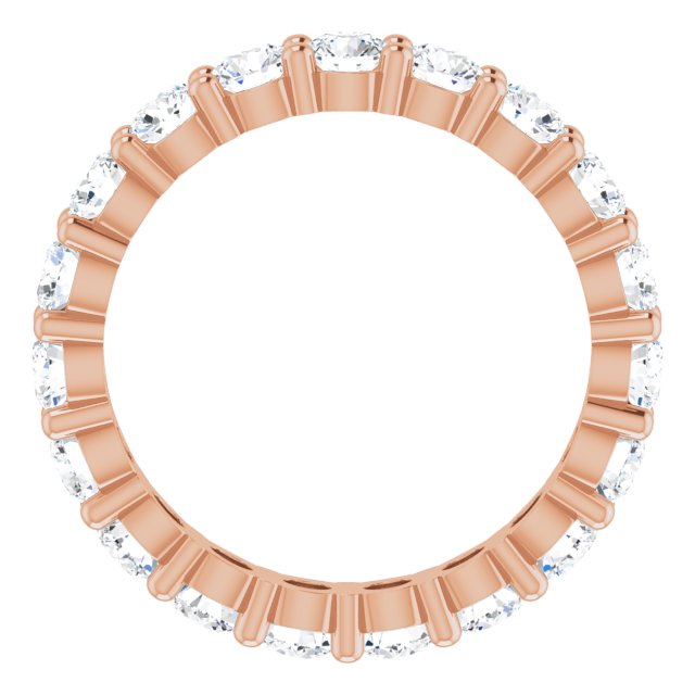 10K Gold Round Natural Diamond Shared-Prong Eternity Band – 3.2 mm Stones - Rose Gold - view 2