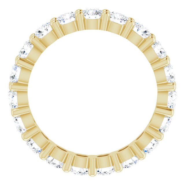 14K Gold Round Lab-Grown Diamond Shared-Prong Eternity Band – 3.2 mm Stones - Yellow Gold - view 2