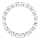 10K Gold Round Natural Diamond Shared-Prong Eternity Band – 3.2 mm Stones - White Gold - view 2