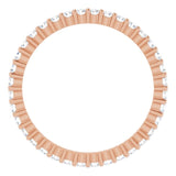 10K Gold Round Natural Diamond Shared-Prong Eternity Band – 1.5 mm Stones - Rose Gold - view 2