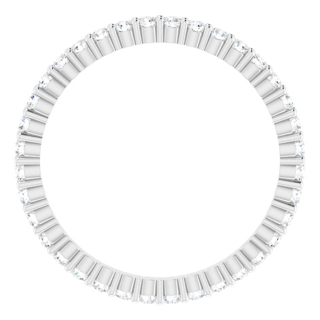 10K Gold Round Lab-Grown Diamond Shared-Prong Eternity Band – 1.5 mm Stones - White Gold - view 2