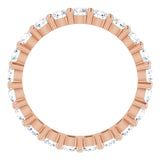 10K Gold Round Natural Diamond Shared-Prong Eternity Band – 2.75 mm Stones - Rose Gold - view 2