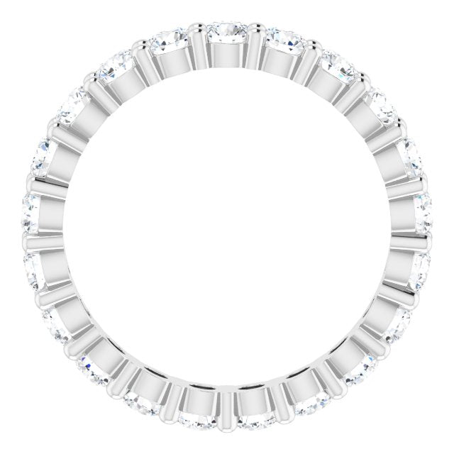 10K Gold Round Lab-Grown Diamond Shared-Prong Eternity Band – 2.75 mm Stones - White Gold - view 2