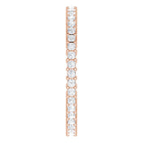 10K Gold Square Natural Diamond Shared-Prong Eternity Band – 1.25x1.25 mm Stones - Rose Gold - view 4
