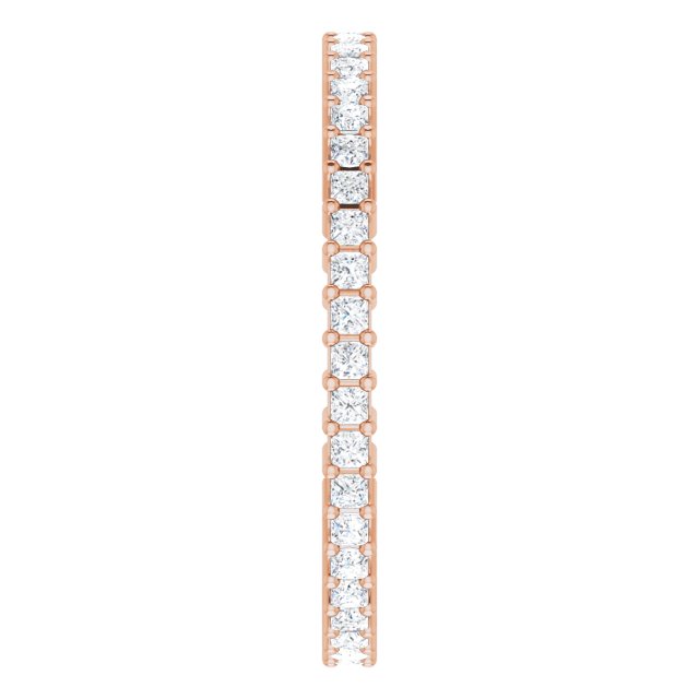 10K Gold Square Natural Diamond Shared-Prong Eternity Band – 1.25x1.25 mm Stones - Rose Gold - view 4
