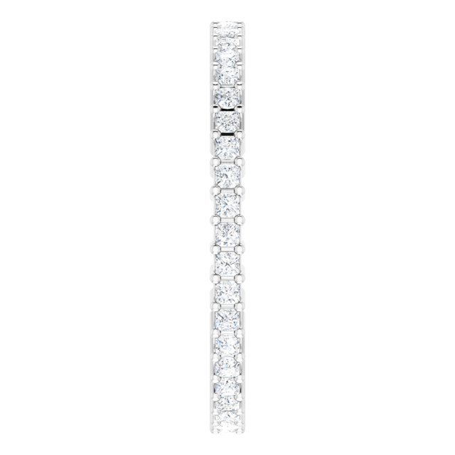 10K Gold Square Lab-Grown Diamond Shared-Prong Eternity Band – 1.25x1.25 mm Stones - White Gold - view 4