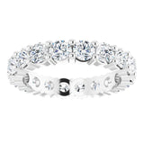 10K Gold Round Natural Diamond Shared-Prong Eternity Band – 3.4 mm Stones - White Gold - view 3