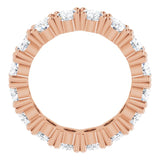 10K Gold Oval Lab-Grown Diamond Shared-Prong Eternity Band – 6x4 mm Stones - Rose Gold - view 2