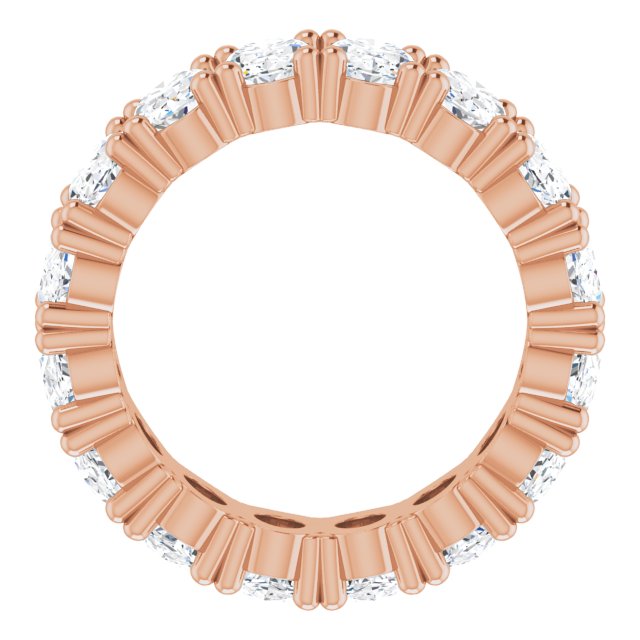 10K Gold Oval Lab-Grown Diamond Shared-Prong Eternity Band – 6x4 mm Stones - Rose Gold - view 2