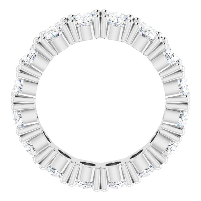 10K Gold Oval Lab-Grown Diamond Shared-Prong Eternity Band – 6x4 mm Stones - White Gold - view 2