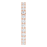 10K Gold Round Natural Diamond Shared-Prong Eternity Band – 2 mm Stones - Rose Gold - view 4