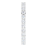 10K Gold Round Natural Diamond Shared-Prong Eternity Band – 2 mm Stones - White Gold - view 4