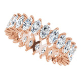 14K Gold Marquise Lab-Grown Diamond Shared-Prong Eternity Band – 4.25x2.25 mm Stones - Rose Gold - view 5