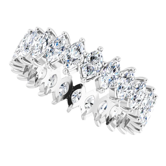 Platinum Marquise Lab-Grown Diamond Shared-Prong Eternity Band – 4.25x2.25 mm Stones - view 5
