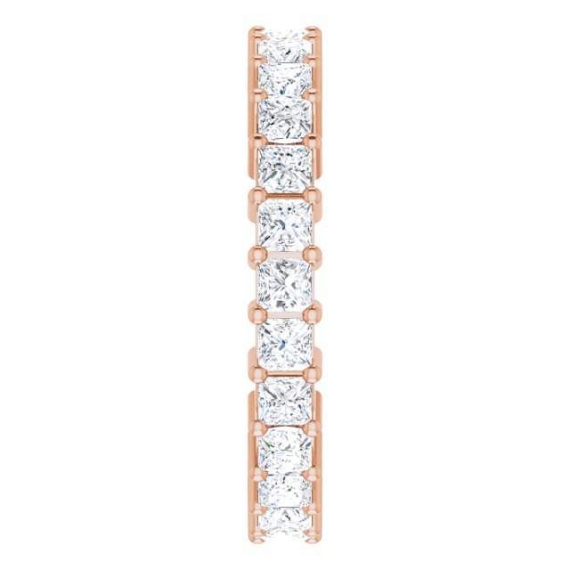 10K Gold Square Lab-Grown Diamond Shared-Prong Eternity Band – 2.25x2.25 mm Stones - Rose Gold - view 4