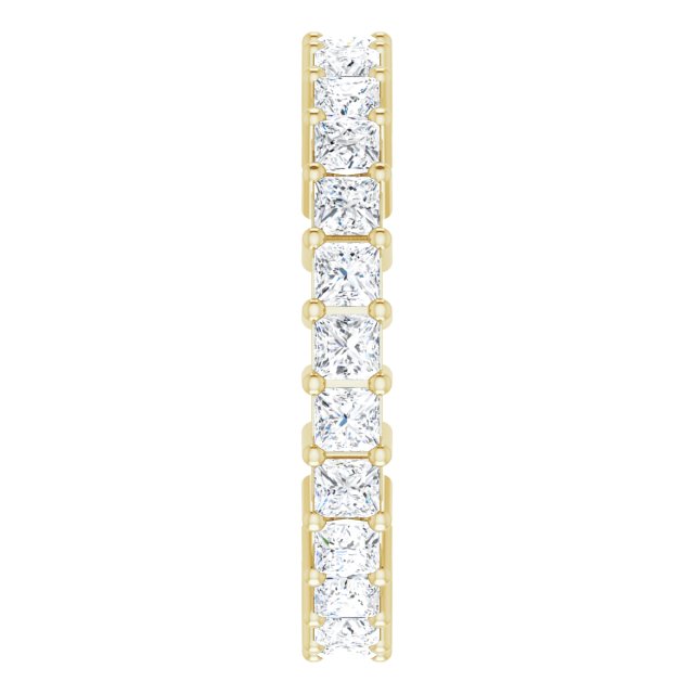 14K Gold Square Natural Diamond Shared-Prong Eternity Band – 2.25x2.25 mm Stones - Yellow Gold - view 4