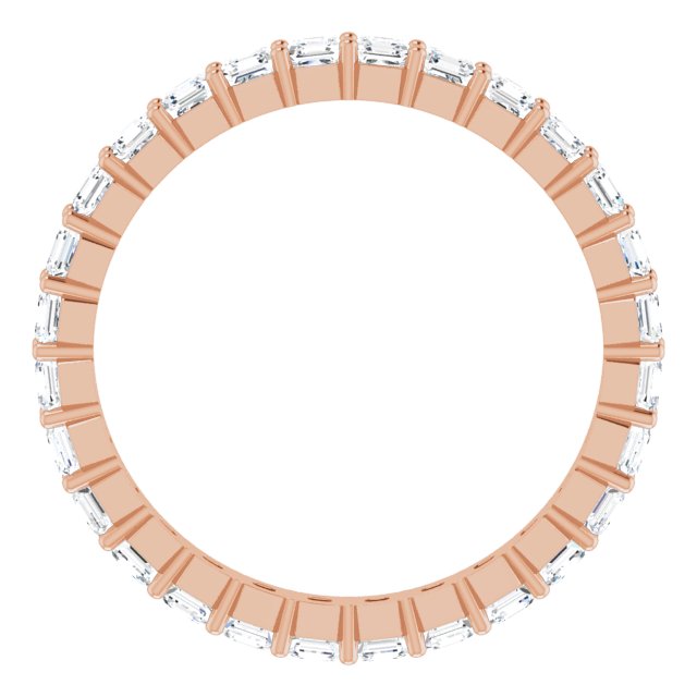 14K Gold Asscher Lab-Grown Diamond Shared-Prong Eternity Band – 2x2 mm Stones - Rose Gold - view 2