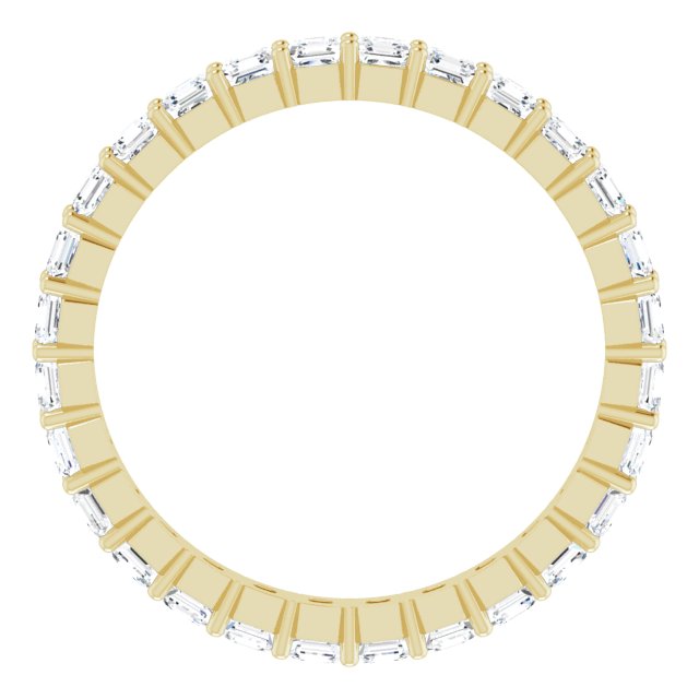 14K Gold Asscher Lab-Grown Diamond Shared-Prong Eternity Band – 2x2 mm Stones - Yellow Gold - view 2
