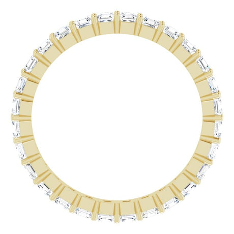 14K Gold Asscher Natural Diamond Shared-Prong Eternity Band – 2x2 mm Stones - view 2