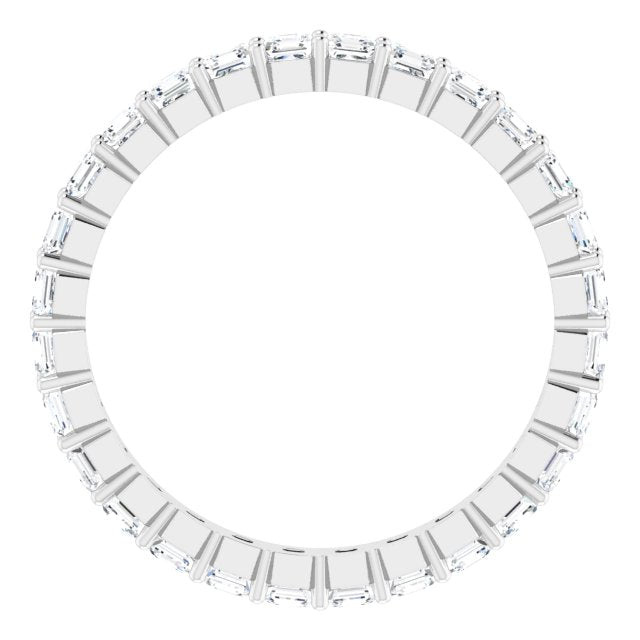 Platinum Asscher Lab-Grown Diamond Shared-Prong Eternity Band – 2x2 mm Stones - view 2