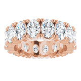 10K Gold Oval Lab-Grown Diamond Shared-Prong Eternity Band – 6x4 mm Stones - Rose Gold - view 3